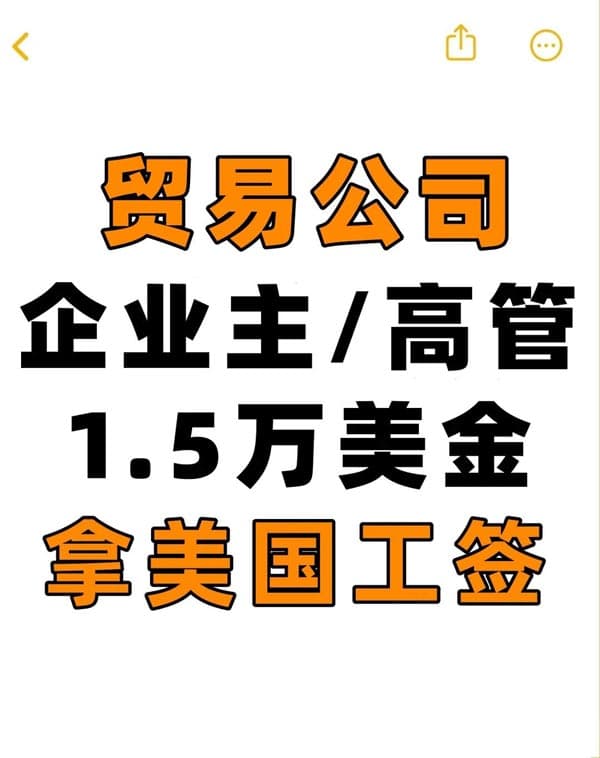 贸易公司企业出海,企业主/高管拿L1工签 贸易公司企业出海,企业主/高管拿L1工签