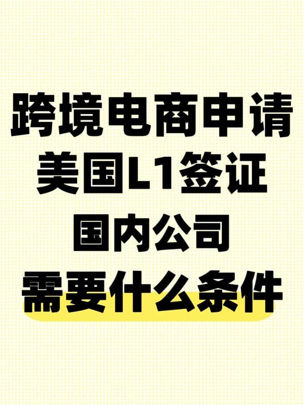 跨境电商申请美国L1签证，国内公司
