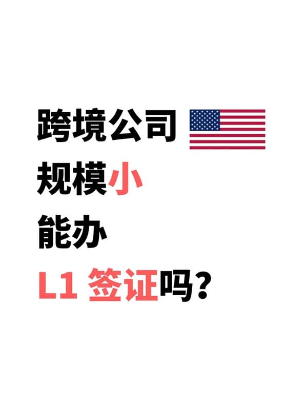 跨境小公司办L1签证｜规模小不是硬伤