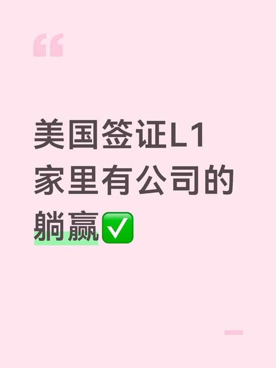 美国签证L1，家里有公司的躺赢